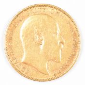 1907 Edward VII gold full sovereign with Melbourne mint mark