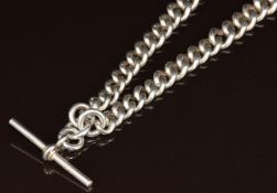 A c1900 silver Albert / watch chain, 151g, 60cm