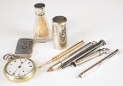 Hallmarked silver and similar pencil holders and propelling pencils to include Mordan, Victorian