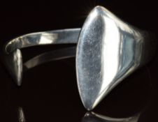 Georg Jensen 'Peak' silver torque bangle designed by Bent Gabrielsen for Hans Hansen, 45.1g
