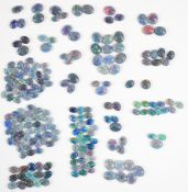 Two hundred and eight oval opal triplets, the smallest smallest 6.7 x 5mm and largest 8.1 x 9.9mm
