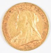1895 Queen Victoria gold full sovereign with Sydney mint mark