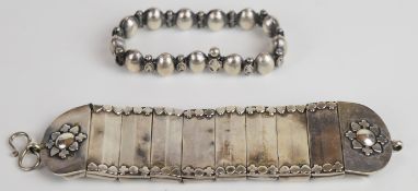 Two Indian white metal bracelets, 140g