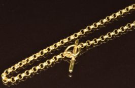 A 9ct gold chain with T bar clasp, 6.1g, 60cm