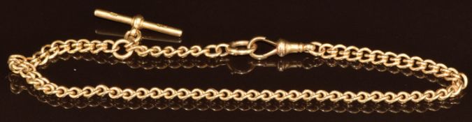 A c1910 18ct gold Albert/ watch chain, 35.5g, 33cm