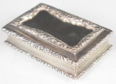 Nathaniel Mills William IV hallmarked silver snuff box with engine turned decoration and gilt