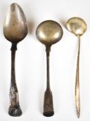 Scottish silver comprising Dundee Georgian provincial hallmarked toddy ladle, maker Alexander