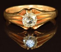 Edwardian 18ct gold ring set with an old cut diamond of approximately 0.7ct, Birmingham 1907, 5.