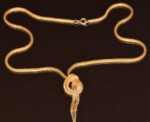 A 9ct gold necklace in a knotted design, 10.9g, 40cm
