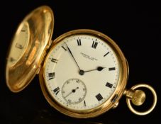 George Muir of Glasgow 18ct gold keyless winding full hunter pocket watch with inset subsidiary