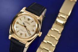 Rolex Oyster Perpetual 18ct gold 'Bubble Back' gentleman's automatic wristwatch ref. 3131 with