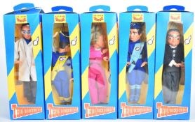 Five Pelham Puppets 'Thunderbirds' marionette puppets comprising Virgil, Scott, Lady Penelope,