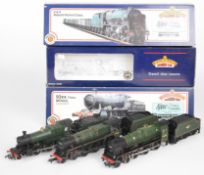 Three Bachmann Branch-Line 00 gauge model railway locomotives comprising Rebuilt Patriot Class 4-6-0