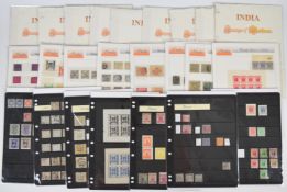 India States Bijawar, Bundi stamp collection including mint blocks, Bamra, Bhor, Awar, Wadhwan,