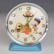 Bayard children's nursery wind up Magic Roundabout alarm clock with nodding Zebedee seconds