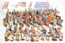 Sixty one Del Prado 'Medieval Warriors' painted metal soldiers, with accompanying magazines.