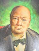 Joseph Henry Lynch (1911-1989) oil on board head and shoulders portrait of Sir Winston Churchill,