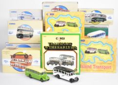 Twenty Corgi Classics diecast model buses and coaches to include Leyland Tiger, Daimler CW, Guy