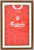 Liverpool F.C. replica football shirt 2002 signed by twenty six players including autographs by
