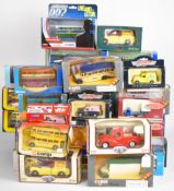 Forty diecast model buses, trucks and vans, manufacturers to include Corgi, Saico, Lonestar and