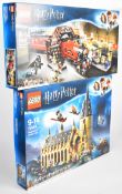 Two Lego Harry Potter sets comprising Hogwarts Great Hall 75954 and Hogwarts Express 75955, both