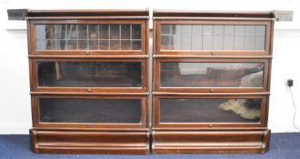 Globe Wernicke pair of glazed sectional bookcases, each section W111 x D27 x H105cm