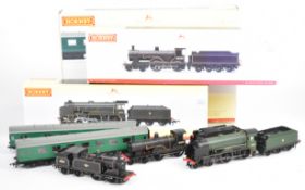 Three Hornby 00 gauge BR model railway tank locomotives comprising 4-4-0 Class T9 30724, 4-4-0
