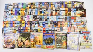 Over three hundred Commando pocket size war comics, issues dating to late 1980's-00's, published