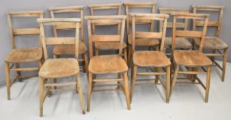 Ten chapel or similar prayer chairs