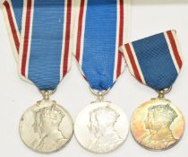 Three George VI Coronation Medals, one boxed