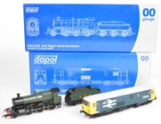 Two Dapol 00 gauge model railway locomotives comprising Class 73 JB BR blue 73126 4D-006-019 and GWR
