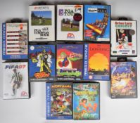 Twelve Sega Mega Drive games comprising Mickey Mania, Aladdin, The Jungle Book, The Lion King,