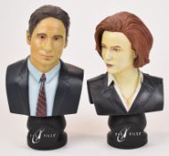 Two Legends in 3 Dimensions X-Files painted resin mini busts comprising Agent Mulder and Agent
