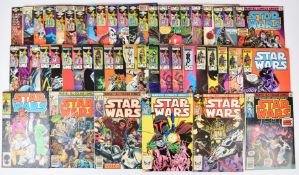 Fifty nine Star Wars comics by Marvel (1977) to include issue #42, Boba Fett bounty hunter cover and