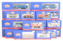 Twenty two Bachmann Branch-Line 00 gauge model railway passenger carriages and goods wagons, all