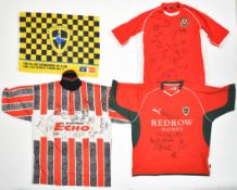 Welsh Football interest three multi-signed replica shirts for Cardiff Bluebirds and the Welsh