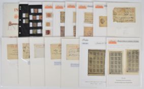 India Jammu and Kashmir stamp and postal history collection on sixteen sheets including uprated