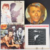 Six David Bowie LPs comprising Station to Station, Scary Monsters, Diamond Dogs, Pinups, Aladdin