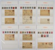 1885 Queen Victoria India Convention States stamp collection on six album pages, mint and used