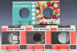 Approximately sixty two mostly 1960s UK company record sleeves including Top Rank, Columbia,
