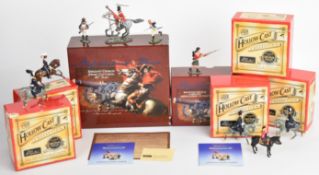 Seven Britains painted metal soldier sets comprising five 'The Hollow Cast Collection' numbered