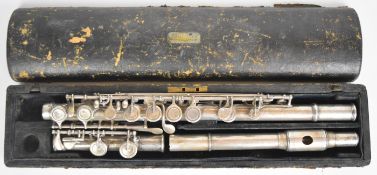 Rudall Carte & Co. Radcliff style flute marked 23 Berners Street, Oxford Street, London, 122,