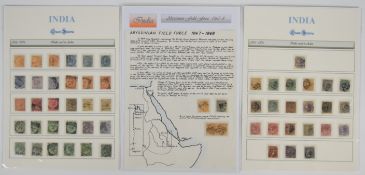 1856-76 India stamps used abroad, Aden and Abyssinia showing a variety of postmarks, displayed on