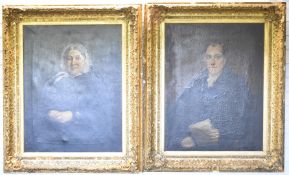 19th Scottish interest pair of oil on canvas portraits of a lady and gentleman, the gentleman