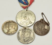 Four George V 1910-1935 Silver Jubilee Medals, one boxed