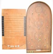 Two vintage tabletop games comprising Bagatelle and a Shove Ha'penny board