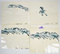 Ten Pinocchio and the Emperor of the Night (1987) animation cels together with matching artist's