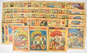 A large quantity of 2000AD Judge Dredd comics, mostly 1970's/80's, earliest programme issue #4,