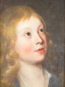 Old Master school or similar oil on canvas laid on board portrait of a young boy, 28 x 20.5cm, in