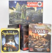 Five roleplay and strategy board games comprising Dungeons & Dragons Temple of Elemental Evil, Brass